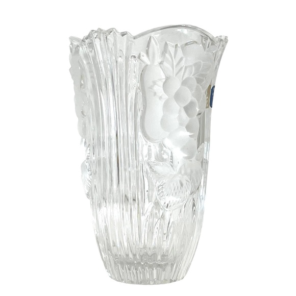 VTG Crystal Clear Industries Crystal Vase 6" Hand Cut in West Germany - Picture 2 of 8